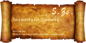 Seidenfeld Zsanett névjegykártya